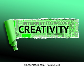 Creativity Word Indicating Inspired Inventive And Vision