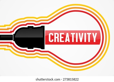 creativity word in lightbulb concept