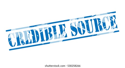 Credible Source Blue Stamp On White Background