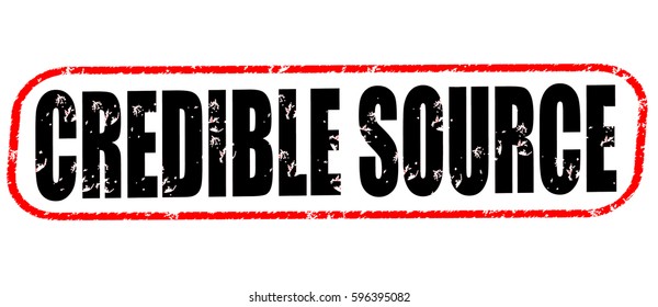 Credible Source Red And Black Stamp On White Background.