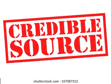 CREDIBLE SOURCE Red Rubber Stamp Over A White Background.