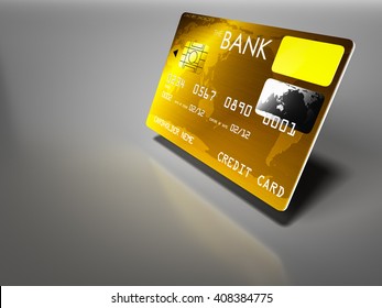 Credit card in the background 3D rendering.