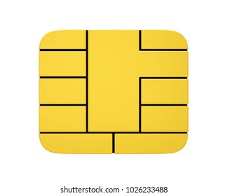 Credit Card Chip Isolated. 3D rendering