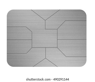  Credit Card Chip Silver Isolated On White