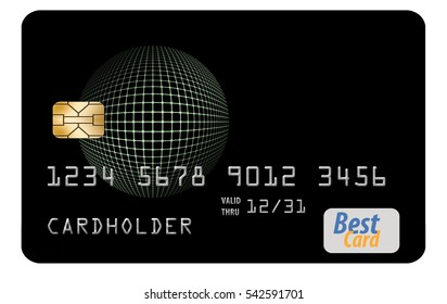 Debit Card Isolated On White Background Stock Illustration 542785117