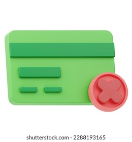 Credit Card error check mark 3D Illustration - Powered by Shutterstock