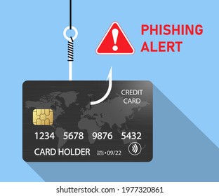 Credit Card Fraud, Theft Of Bank Data Phishing Alert Illustration