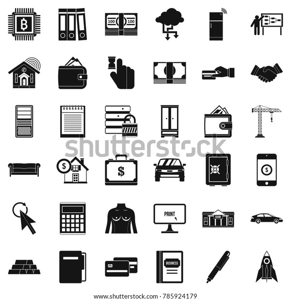 Credit card icons set.\
Simple style of 36 credit card  icons for web isolated on white\
background