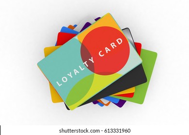 Credit Card Loyalty Scheme Cards 3d Render