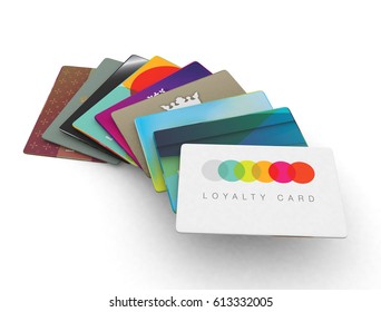 Credit Card Loyalty Scheme Cards 3d Render