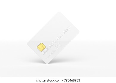 Credit card mockup isolated on white background 3d illustration