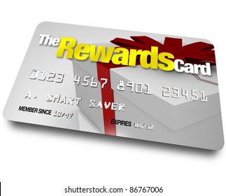 A Credit Card With The Name The Rewards Card And A Present Shown On It Illustrating The Benefits, Refunds And Rebates You Can Earn By Using A Membership Account When Buying