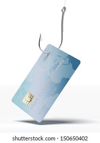 credit card on fishing hook
