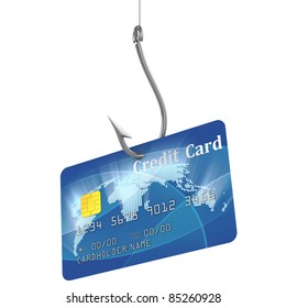 credit card on fishing hook