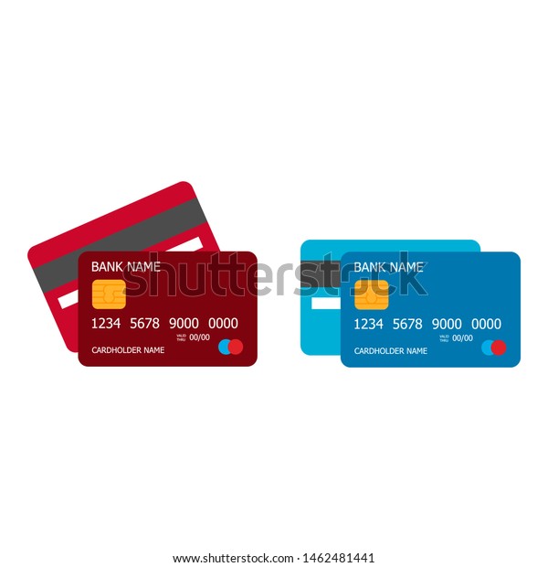 クレジットカード 青と赤の銀行プラスチックカード のイラスト素材