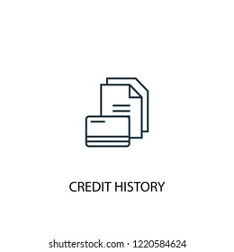 Credit History Concept Line Icon. Simple Element Illustration. Credit History Concept Outline Symbol Design. Can Be Used For Web And Mobile UI/UX