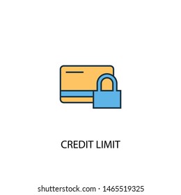 Credit Limit Concept 2 Colored Line Icon. Simple Yellow And Blue Element Illustration. Credit Limit Concept Outline Symbol Design