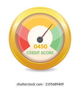 Credit score gauges. Minimum and maximum concept.  illustration.