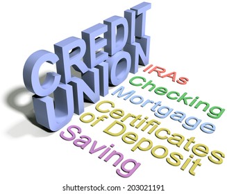 Credit union financial services list checking saving IRA CDs