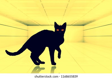 Creepy Black Cat Illustration Stock Illustration 1168655839 | Shutterstock