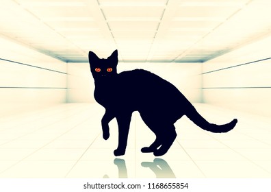 Creepy Black Cat Illustration Stock Illustration 1168655854 | Shutterstock