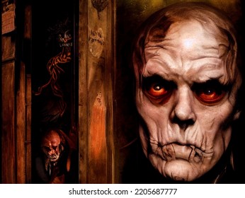 Creepy, Decaying Halloween Old Man