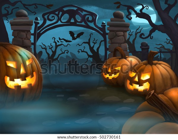 cartoon halloween scenery pics