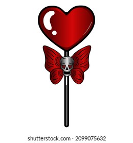 Creepy Valentines Element, Anti Valentines, Lovely Skull, Gothic And Romatnic, Spooky Valentines Day Items 