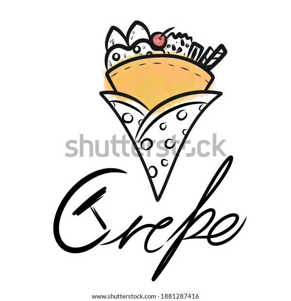 Crepes Drawings Illustration On White Background Stock Illustration ...