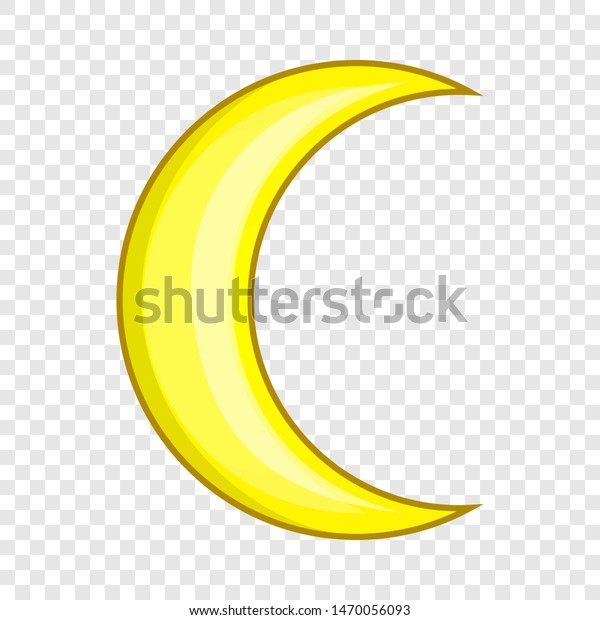 Crescent moon icon. Cartoon illustration of moon\
icon for web\
design