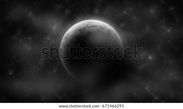 Crescent moon on cloudy space . Abstract\
background .\
illustration