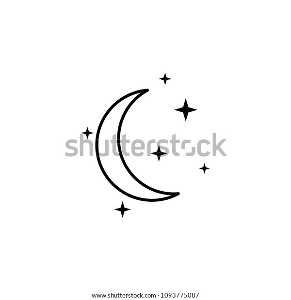 crescent\
moon and stars icon. Element of travel icon for mobile concept and\
web apps. Thin line crescent moon and stars icon can be used for\
web and mobile. Premium icon on white\
background