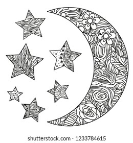 Hand Drawn New Moon Star Anti Stock Vector (Royalty Free) 370494404 ...