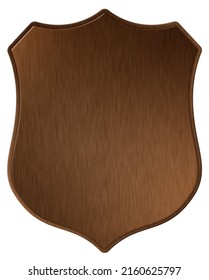 Crest Or Wooden Base Shield Suitable To Contain Heraldic Symbols Or Coats Of Arms, Graphic Illustration