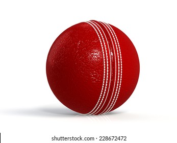 Cricket Ball Isolated On White. 3D Render