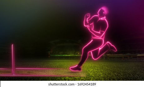 Premium Vector | Cricket bowling fast bowler vector illustration