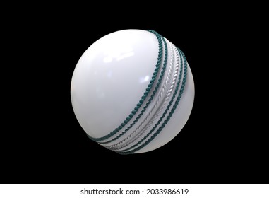 Cricket white ball in black background 3d render.