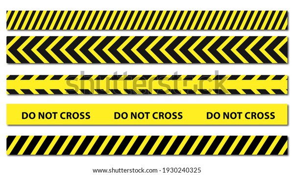 Crime\
line tape. Police danger caution yellow\
barrier.