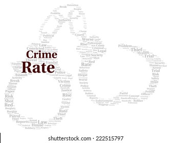 Crime Rate Word Cloud Shape Concept