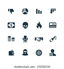 Crisis Icons Set On White Background Stock Illustration 270702725 ...