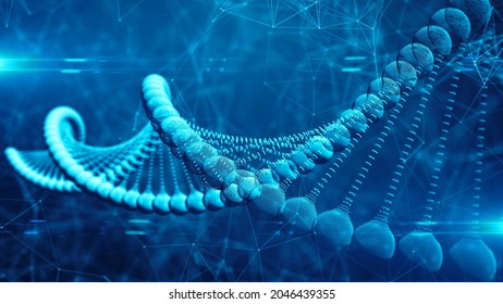 CRISPR Cas9 Genetic manipulation DNA double helix repair mechanisms of genetic engineering - Conceptual 3D illustration rendering