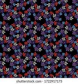 Crispy Flower Hand Drawing Small Daisy Flowers Fashion Fabric Textile Trend 2021 2022 Pattern 