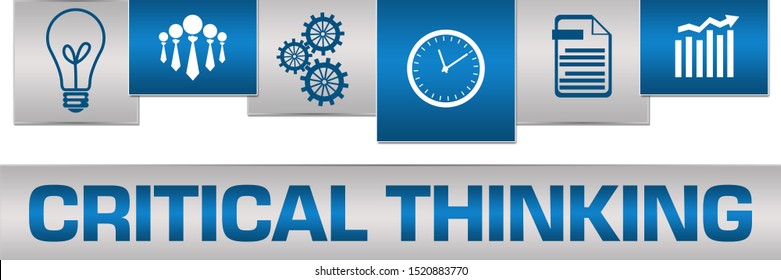 Critical thinking concept image with text and related symbols.