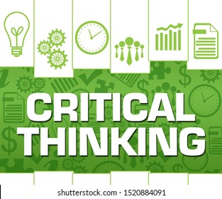 Critical thinking concept image with text and related symbols.
