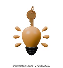 Critical thinking icon. Creative idea, problem-solving, analysis, reasoning, evaluation, experience, research, logic, brainstorming, solution, thinking, innovation and inspiration. 3d rendering