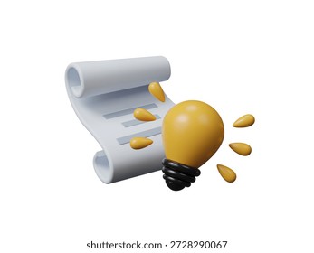 Critical thinking icon. Creative idea, problem-solving, analysis, reasoning, evaluation, experience, research, logic, brainstorming, solution, thinking, innovation and inspiration. 3d rendering