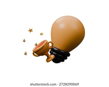 Critical thinking icon. Creative idea, problem-solving, analysis, reasoning, evaluation, experience, research, logic, brainstorming, solution, thinking, innovation and inspiration. 3d rendering