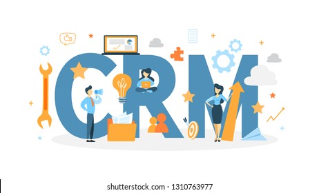 Crm Concept Illustration Idea Business Technology Stock Vector (Royalty ...