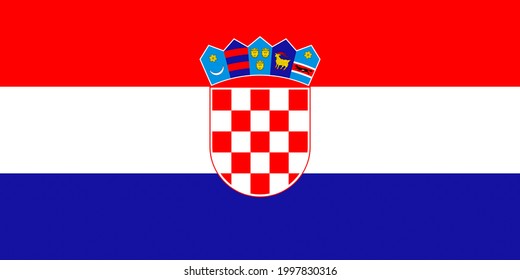 Croatian flag is a horizontal tricolour with in the center an emblem. The used colors in the flag are blue, red, white