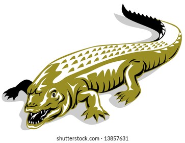 Crocodile Mascot Whole Body Stock Vector (Royalty Free) 1888556857 ...